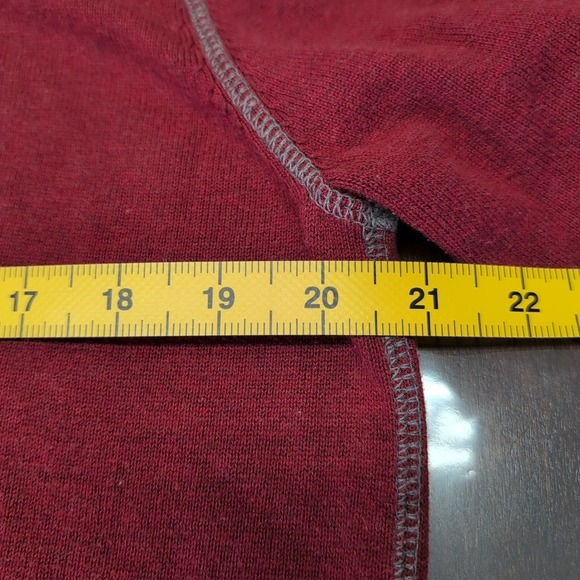 Agave Denim Full Zip Red Gray Cotton Hoodie Size Medium Soft Knit Oversized - Picture 8 of 10